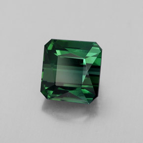 2.06캐럿 천연 그린 투르말린, 에메랄드 컷, 6.8×6.4 mm, VVS