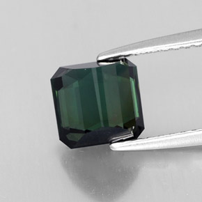 2.06캐럿 천연 그린 투르말린, 에메랄드 컷, 6.8×6.4 mm, VVS
