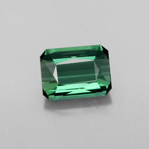 1.51캐럿 천연 그린 투르말린, 에메랄드 컷, 7.6×5.8 mm, VVS