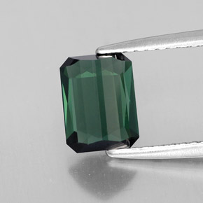 1.51캐럿 천연 그린 투르말린, 에메랄드 컷, 7.6×5.8 mm, VVS