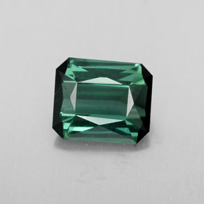 1.53캐럿 천연 블루 그린 투르말린, 에메랄드 컷, 7.5×6.4 mm, VVS