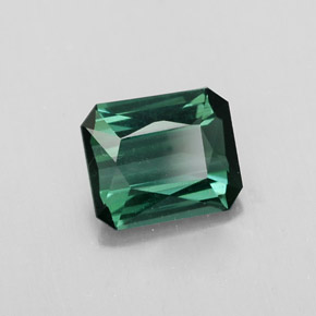 1.53캐럿 천연 블루 그린 투르말린, 에메랄드 컷, 7.5×6.4 mm, VVS