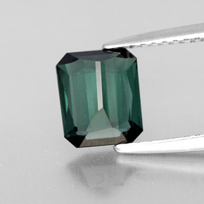 1.53캐럿 천연 블루 그린 투르말린, 에메랄드 컷, 7.5×6.4 mm, VVS