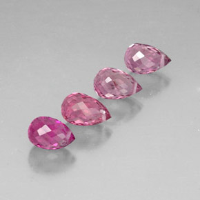 캐럿 천연 멀티 핑크 투르말린 보석, 브리올레트, 7.3×4.7 mm, VVS-VS