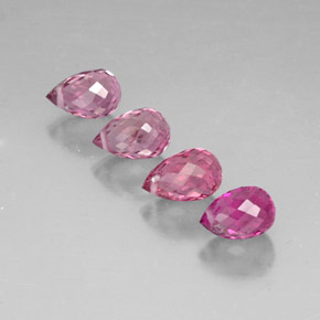 캐럿 천연 멀티 핑크 투르말린 보석, 브리올레트, 7.3×4.7 mm, VVS-VS