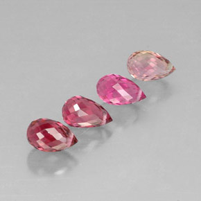 캐럿 천연 멀티컬러 투르말린 보석, 브리올레트, 7×4.2 mm, VVS-VS