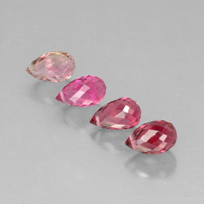 캐럿 천연 멀티컬러 투르말린 보석, 브리올레트, 7×4.2 mm, VVS-VS