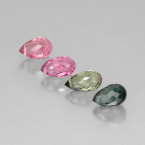 캐럿 천연 멀티컬러 투르말린 보석, 브리올레트, 6.7×3.9 mm, VVS-VS