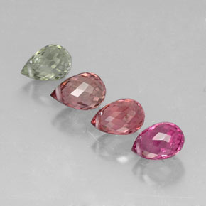 캐럿 천연 멀티컬러 투르말린 보석, 브리올레트, 6.7×4.5 mm, VVS-VS