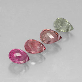 캐럿 천연 멀티컬러 투르말린 보석, 브리올레트, 6.7×4.5 mm, VVS-VS