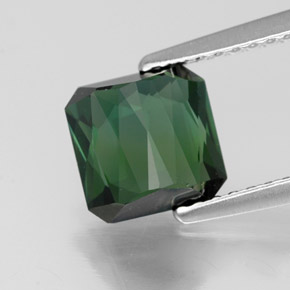 1.77캐럿 천연 그린 투르말린, 에메랄드 컷, 6.8×6.7 mm, VVS
