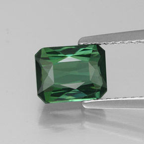 1.40캐럿 천연 그린 투르말린, 에메랄드 컷, 7.3×5.8 mm, VVS