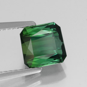 1.76캐럿 천연 그린 투르말린, 에메랄드 컷, 6.9×6.6 mm, VVS-VS
