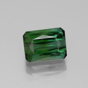 1.73캐럿 천연 그린 투르말린, 에메랄드 컷, 7.8×5.9 mm, VS