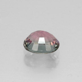0.85캐럿 천연 멀티컬러 투르말린, 타원형 컷, 6.4×5.4 mm, VVS