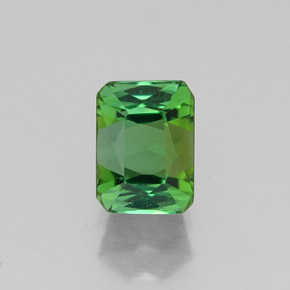 1.11캐럿 천연 노란빛 그린 투르말린, 에메랄드 컷, 6.4×4.7 mm, VVS-VS