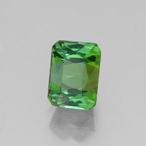1.11캐럿 천연 노란빛 그린 투르말린, 에메랄드 컷, 6.4×4.7 mm, VVS-VS