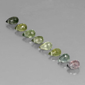캐럿 천연 멀티컬러 투르말린 보석, 브리올레트, 5.4×3.3 mm, VS