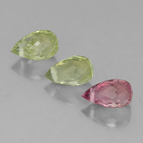 캐럿 천연 멀티컬러 투르말린 보석, 브리올레트, 5.2×3 mm, VS