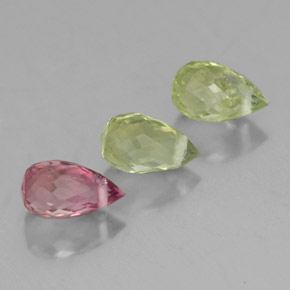 캐럿 천연 멀티컬러 투르말린 보석, 브리올레트, 5.2×3 mm, VS
