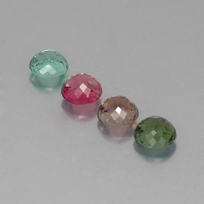 캐럿 천연 멀티컬러 투르말린 보석, 라운드 컷, 4.51 mm, VVS
