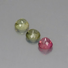 캐럿 천연 멀티컬러 투르말린 보석, 라운드 컷, 4.78 mm, VVS-VS