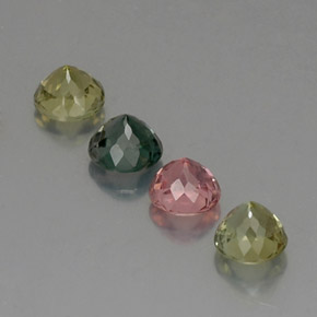 캐럿 천연 멀티컬러 투르말린 보석, 라운드 컷, 5.15 mm, VVS-VS
