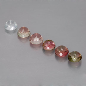 캐럿 천연 멀티컬러 투르말린 보석, 라운드 컷, 5.46 mm, VVS-VS