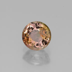0.60캐럿 천연 멀티컬러 투르말린, 라운드 컷, 5.17 mm, VVS-VS