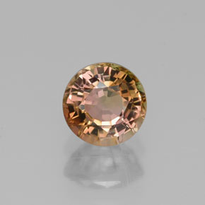 0.60캐럿 천연 멀티컬러 투르말린, 라운드 컷, 5.17 mm, VVS-VS