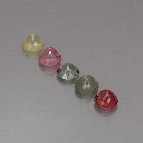 캐럿 천연 멀티컬러 투르말린 보석, 라운드 컷, 5.28 mm, VVS