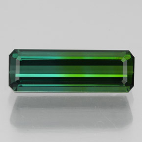 3.21캐럿 천연 블루 그린 투르말린, 에메랄드 컷, 15×5.1 mm, VVS