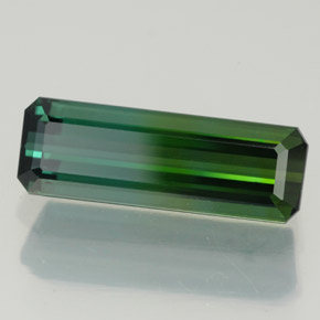 3.21캐럿 천연 블루 그린 투르말린, 에메랄드 컷, 15×5.1 mm, VVS