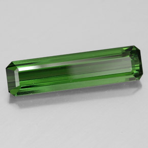 3.19캐럿 천연 그린 투르말린, 에메랄드 컷, 18.5×4.8 mm, VVS