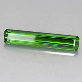 5.02캐럿 천연 그린 투르말린, 에메랄드 컷, 24.4×5 mm, VVS