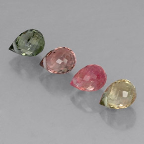 캐럿 천연 멀티컬러 투르말린 보석, 브리올레트, 5.6×4.2 mm, VS