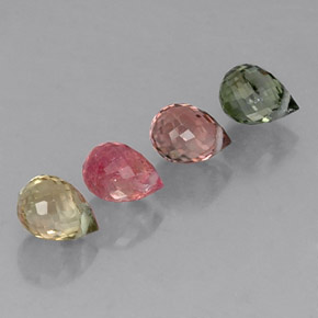 캐럿 천연 멀티컬러 투르말린 보석, 브리올레트, 5.6×4.2 mm, VS