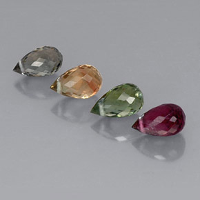 캐럿 천연 멀티컬러 투르말린 보석, 브리올레트, 6.6×4 mm, VS