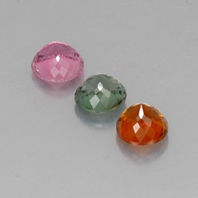 캐럿 천연 멀티컬러 투르말린 보석, 라운드 컷, 4.62 mm, VVS-VS