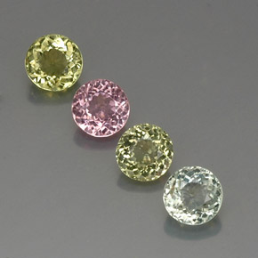 캐럿 천연 멀티컬러 투르말린 보석, 라운드 컷, 5.49 mm, VVS-VS