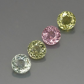 캐럿 천연 멀티컬러 투르말린 보석, 라운드 컷, 5.49 mm, VVS-VS