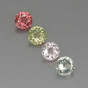 캐럿 천연 멀티컬러 투르말린 보석, 라운드 컷, 5.34 mm, VVS-VS