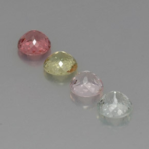 캐럿 천연 멀티컬러 투르말린 보석, 라운드 컷, 5.34 mm, VVS-VS