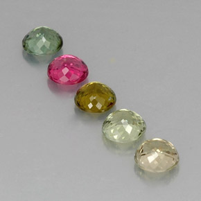 캐럿 천연 멀티컬러 투르말린 보석, 라운드 컷, 4.67 mm, VVS-VS