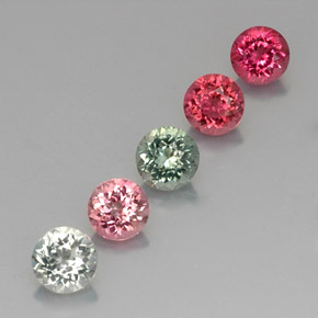 캐럿 천연 멀티컬러 투르말린 보석, 라운드 컷, 5.40 mm, VVS-VS