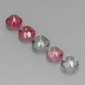 캐럿 천연 멀티컬러 투르말린 보석, 라운드 컷, 5.40 mm, VVS-VS