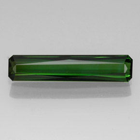 5.46캐럿 천연 그린 투르말린, 에메랄드 컷, 26.4×5.8 mm, VVS