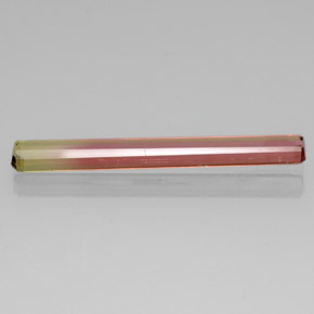 5.14캐럿 천연 바이컬러 투르말린, 에메랄드 컷, 38.4×4.4 mm, VS