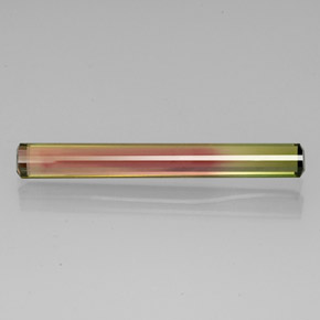 6.88캐럿 천연 바이컬러 투르말린, 에메랄드 컷, 36.9×4.6 mm, VVS-VS