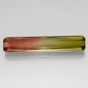 13.96캐럿 천연 바이컬러 투르말린, 에메랄드 컷, 36.2×7 mm, VVS-VS